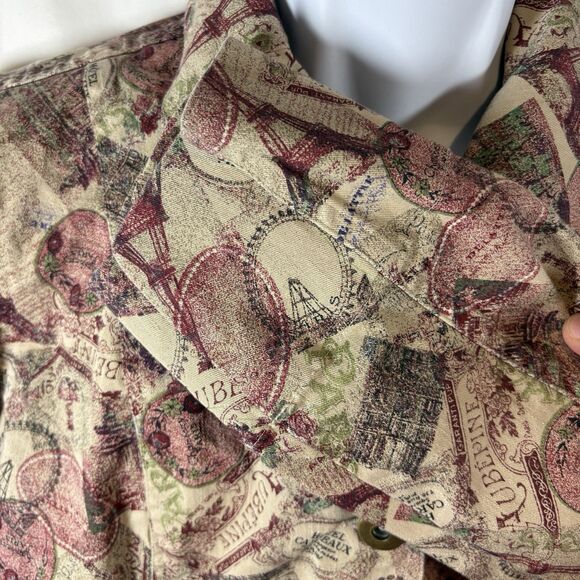 Christopher & Banks M Jacket Parisian Travel Print Button Front Vintage-Inspired - Picture 9 of 16